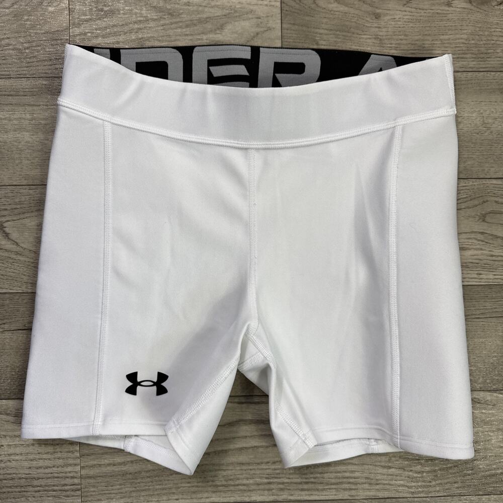 Under Armour Compression Softball Shorts 5" Inseam Padded White sz M